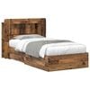 vidaXL Telaio del letto con storage Legno antico 80 x 200 cm