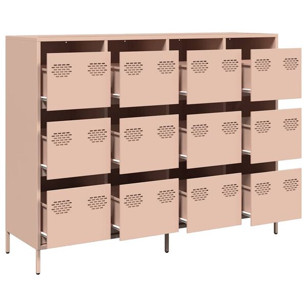 vidaXL Credenza Rosa 135x39x103,5 cm in Acciaio Laminato a Freddo