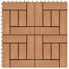 vidaXL Piastrella per Decking 11 pcs Teak riciclato 30 x 30 cm WPC