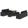 vidaXL Set Divano da Giardino Nero Rattan in Polipropilene