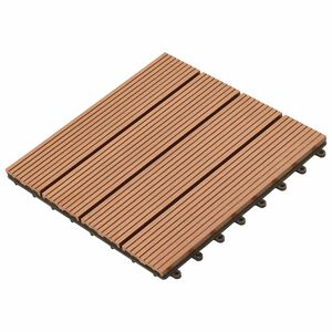 vidaXL Piastrella per Decking 11 pcs Marrone 30 x 30 cm WPC