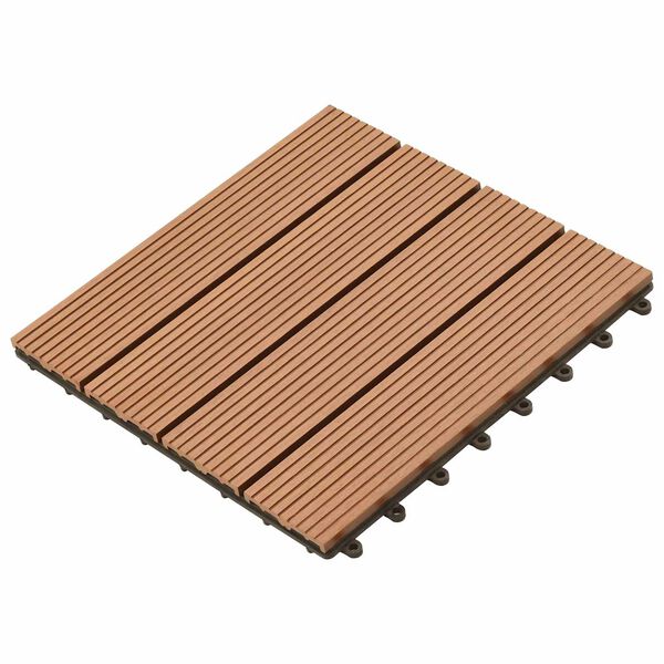 vidaXL Piastrella per Decking 11 pcs Marrone 30 x 30 cm WPC