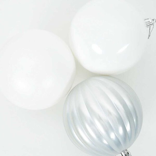 vidaXL Set di Palle di Natale 9 pcs Bianco Plastica