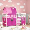 vidaXL Letto a Soppalco con Tunnel Bambini Rosa 80x200cm Massello Pino