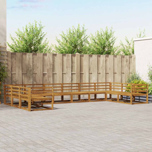 vidaXL Set di divani da esterno 10 pcs Naturale