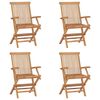 vidaXL Sedie pieghevoli, 4 pezzi, in legno massello di teak