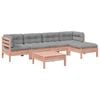 vidaXL Set Divani Giardino 6 pz Cuscini Legno Massello Abete Douglas