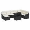 vidaXL Set Divano da Giardino 9 pz Nero polyrattan