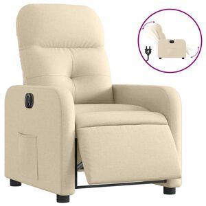 vidaXL Poltrona Elettrica Reclinabile Crema in Tessuto