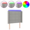 vidaXL Testiera a LED Grigio Chiaro 93x16x118/128 cm in Tessuto