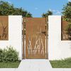 vidaXL Cancello da giardino 100x200 cm in acciaio Corten con design erba