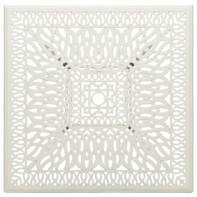 vidaXL Tavolo da Giardino Bianco 90x90x73 cm in Alluminio Pressofuso