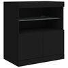 vidaXL Credenza con Luci LED Nera 142,5x37x67 cm