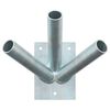 vidaXL Supporto per Bandiera Argento 10,5 x 7,5 x 0,2 cm Acciaio