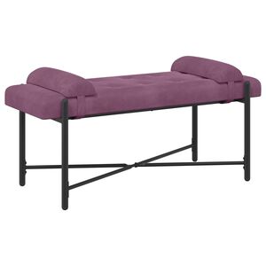 vidaXL Panchina con bottoni e cuscini Viola 110 x 40 x 46 cm Velluto