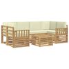 vidaXL Set di divani da esterno 7 pz Bianco e Crema Poliestere