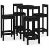 vidaXL Set da Bar 5 pz Nero in Legno Massello di Pino