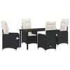 vidaXL Set da Pranzo per Giardino 5 pcs Nero polyrattan
