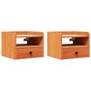 vidaXL Comodino 2 pz Marrone cerato 38 x 36 x 29,5 cm
