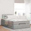 vidaXL Pouf Letto con Materasso e LED Grigio Chiaro 120x190cm Velluto