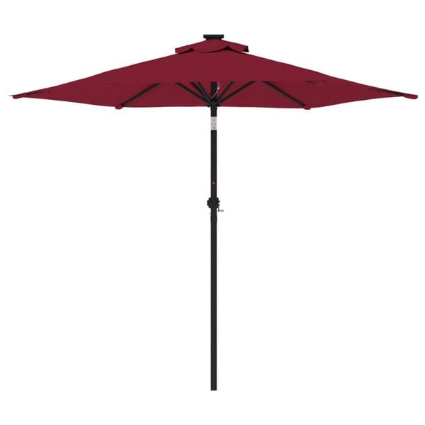vidaXL Ombrellone Giardino con Palo Acciaio Rosso Bord&ograve; 225x225x212 cm