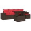 vidaXL Set Divani da Giardino 6 pz con Cuscini Marrone in Polyrattan