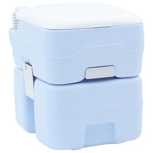 vidaXL Toilette da Campeggio Azzurro Chiaro e Bianco Polietilene