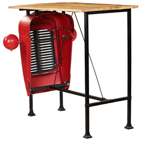 vidaXL Tavolino da Bar Trattore in Mango Massello 60x120x107cm Rosso