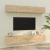 vidaXL Mobili Porta TV a Parete 4 pz Rovere Sonoma 100x30x30 cm