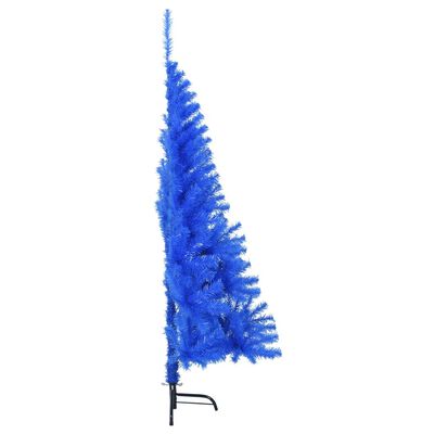 vidaXL Albero di Natale Artificiale a Metà con Supporto Blu 150 cm PVC