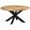 vidaXL Tavolo da Pranzo &Oslash;150x76 cm in Legno Grezzo Massello di Mango