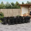 vidaXL Set da Pranzo da Giardino 17 pz con Cuscini Nero in Polyrattan