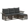 vidaXL Set Divano da Giardino 4 pz 4-Posti Grigio polyrattan