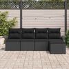 vidaXL Set Divano da Giardino con cuscino 5 pcs Nero polyrattan
