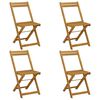 vidaXL Sedie da giardino pieghevoli 4 pcs Naturale 40 x 53 x 80 cm