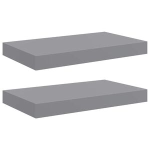 vidaXL Scaffali a Parete 2 pz Grigi 40x23,5x3,8 cm in MDF