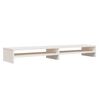 vidaXL Supporto per Monitor Bianco 100x24x13 cm Legno Massello di Pino