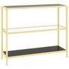 vidaXL Scaffale Nero e Trasparente 100x36x90 cm in Vetro Temperato