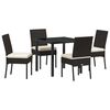 vidaXL Set da Pranzo per Giardino 5 pz Nero
