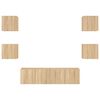 vidaXL Mobili TV a Muro con LED 6pz Rovere Sonoma Legno Multistrato