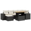 vidaXL Set Divani da Giardino con Cuscini 7pz Nero Polyrattan