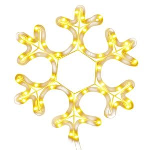 vidaXL Figura Natalizia Fiocco di Neve con 48 LED Bianco Caldo 27x27cm