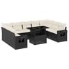 vidaXL Set Divani da Giardino 10pz con Cuscini in Polyrattan Nero