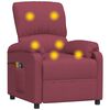 vidaXL Poltrona Massaggiante Elettrica Rosso Vino in Tessuto