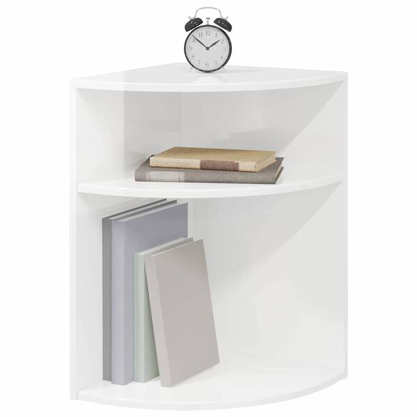 vidaXL Tavolino Bianco Lucido 39,7 x 39,7 x 60 cm Legno multistrato