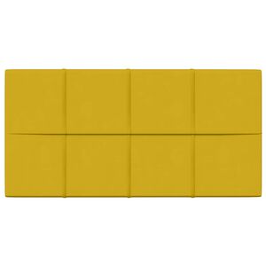 vidaXL Testiera da Parete 12 pcs Giallo 60 x 30 cm Velluto