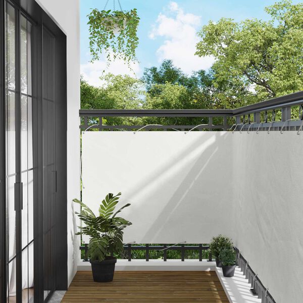 vidaXL Schermo da balcone Bianco 110 x 800 cm Tessuto Oxford