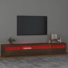 vidaXL Mobile Porta TV con Luci LED Rovere Marrone 240x35x40 cm