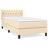 vidaXL Giroletto a Molle con Materasso Crema 100x200 cm in Tessuto