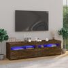 vidaXL Mobile Porta TV con Luci LED 2pz Rovere Fumo 75x35x40 cm